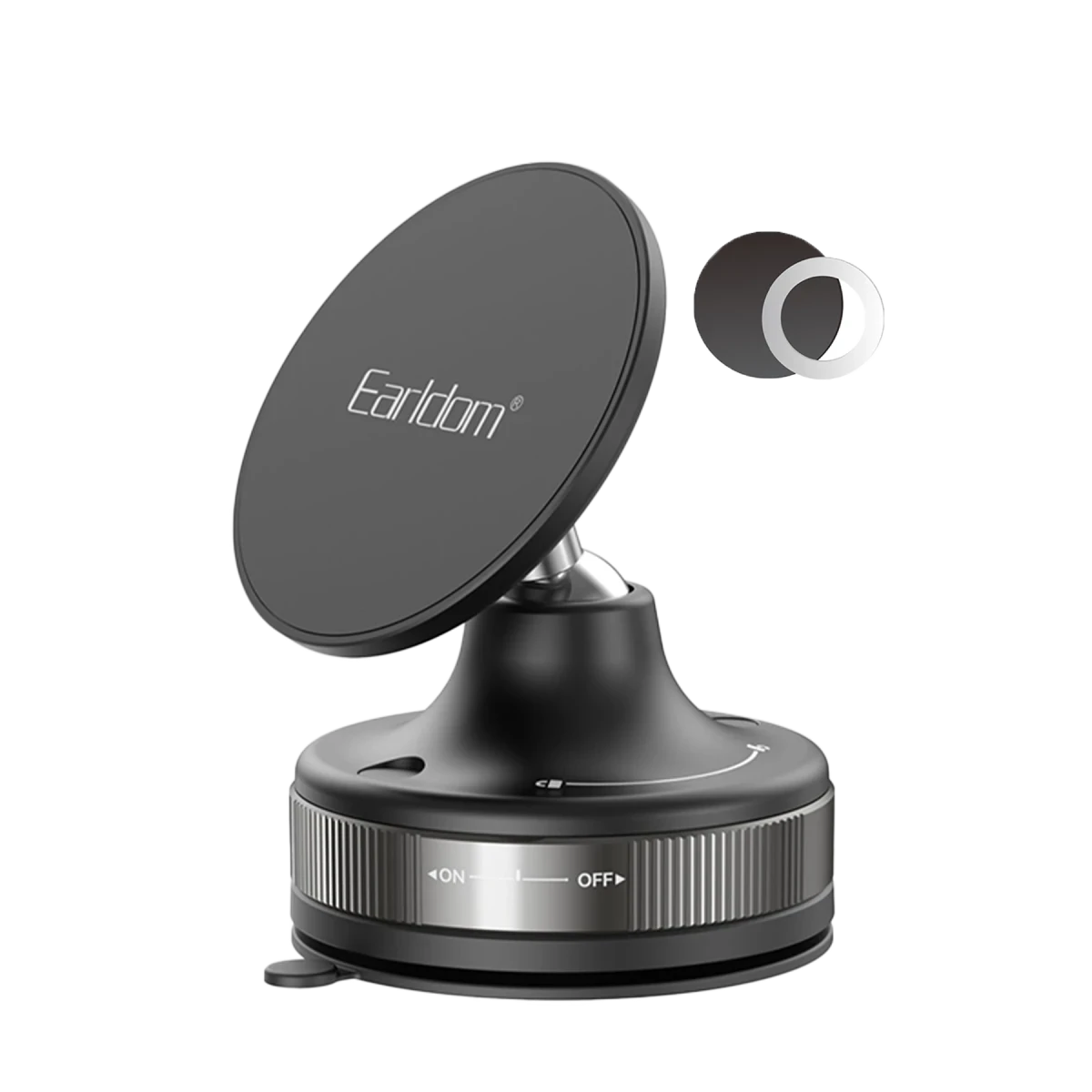 Earldom EH317 Ayarlanabilir Vantuzlu 360 Dönen Manyetik Universal Telefon Tutucu - Siyah